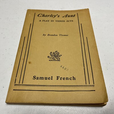 CHARLEY'S AUNT By Brandon Thomas A Play In 3 Acts 1962 Vintage Paperback Book