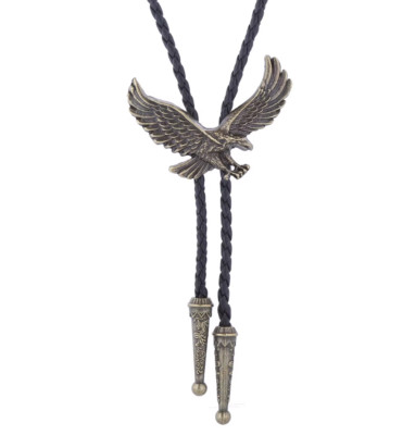 Westernkrawatte Bolo Western Krawatte Kette Kordel Metall Adler Eagle Gold