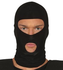 BLACK BALACLAVA MASK 2 HOLES SAS STYLE ARMY SKI HAT NECK WARMER SWAT FANCY DRESS
