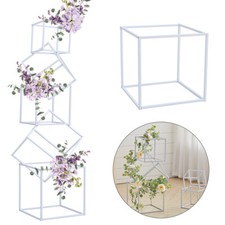 Cube Flower Stand Metal Frame Pedestal Wedding Centerpieces Decor Plinths Rack