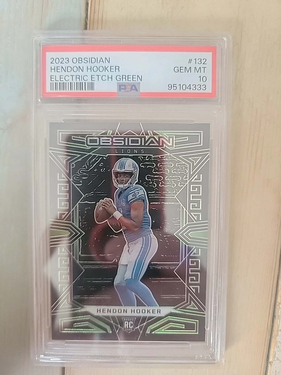 Hendon Hooker Panini Obsidian #132 Electric Etch Green