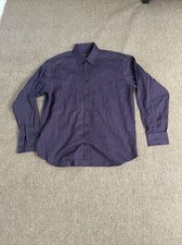 Bugatchi uomo striped long sleeve Dress Shirt Size Large Men all cotton