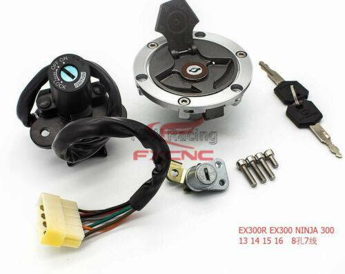 358 For Kawasaki Ignition Switch Gas Cap Seat Lock 2xKeys