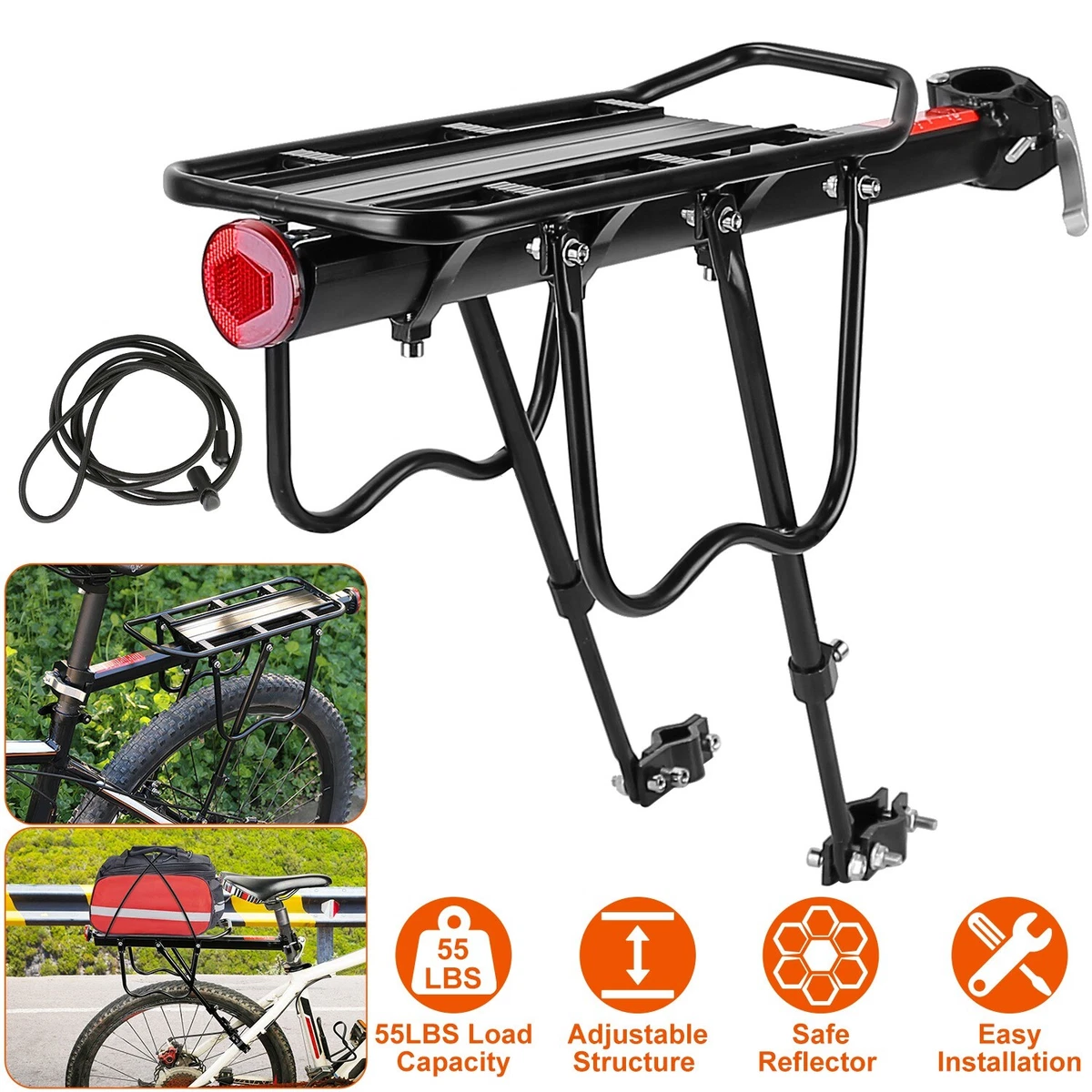 Rear bike rack reflector new arrivals
