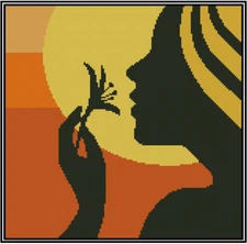 Lady Silhouette Counted Cross Stitch Chart No.24-177