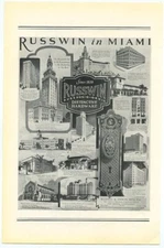 Russwin Hardware Miami Churches Hotels Stores Banks Yacht Club 1927 Vintage Ad