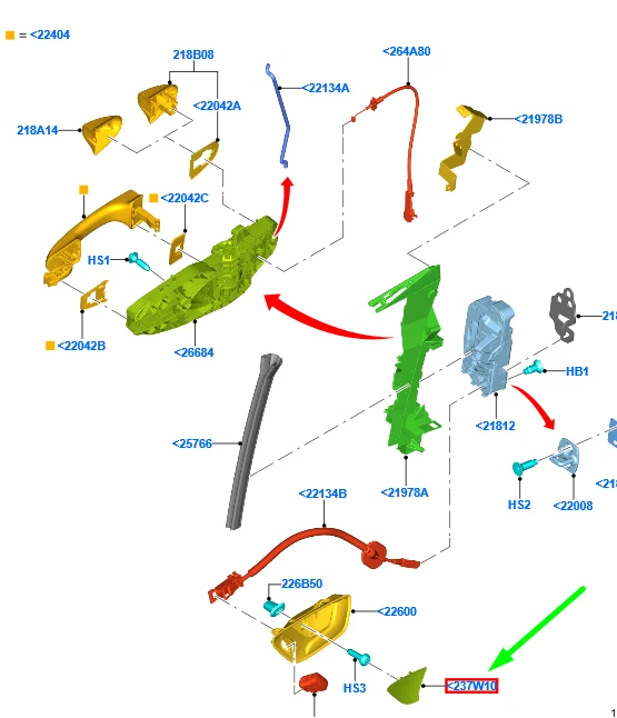 FORD PUMA Front Left Door Inner Handle Screw Cover 2087772 NEW  