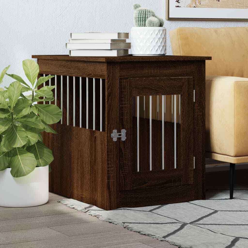 Gabbia Cani Arredamento vidaXL Rovere Marrone 55x75x65cm Multistrato