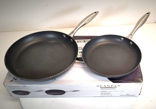 Scanpan Professional 2-Piece Fry Pan Set 9.5 in & 11 in -minor damage- FREE S/H