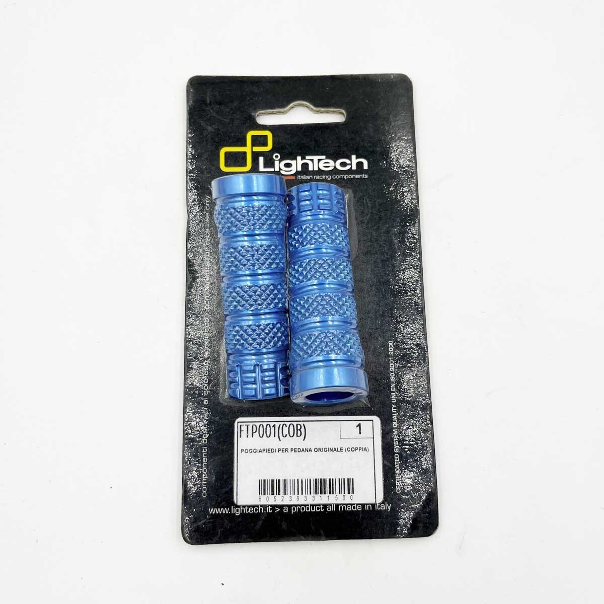 Repose pieds bleu LighTech FTP001 antidérapant pour grip moto maximal