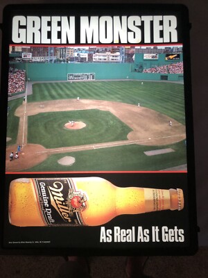 NOS MILLER GENUINE DRAFT BEER GREEN MONSTER LIGHT UP SIGN BOSTON RED SOX  FENWAY