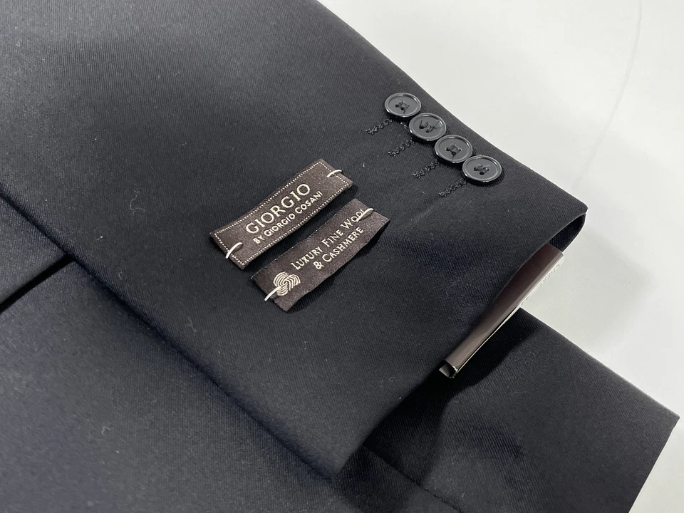 Traje Para Hombre Giorgio Cosani Negro 2 Botones Talla 44S 38WNEW Foto 2 de 4