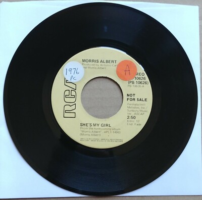 MORRIS ALBERT She's My Girl DJ PROMO 45 7'' POP ROCK RCA Record 1976 Records