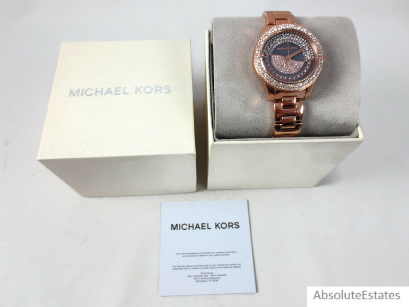 MICHAEL KORS LILIANE 36MM GLITZ ピンクゴールド Michael Kors Liliane Rose Gold Dial & Chain Watch For Women