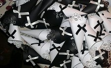 100 Coni porta riso porta confetti matrimonio bianchi  neri con traforo  MONTATI