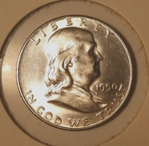 1950 Franklin U.S. Silver Half Dollar, Philadelphia, uncirculated