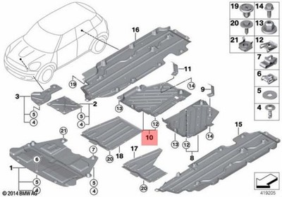 Genuine MINI Cooper JCW One R60 R61 Underbody Panelling Rear Right