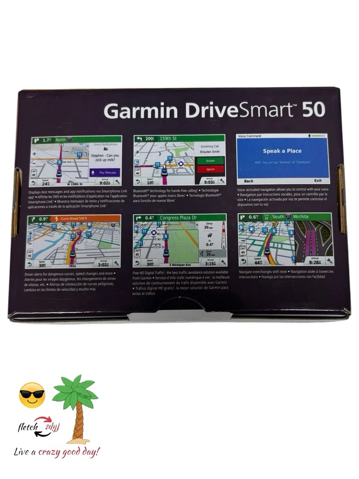 Garmin DriveSmart 50 LMT HD 5" GPS Navigation Unit Bundle w/Mount & Cords TESTED - Image 3 of 4