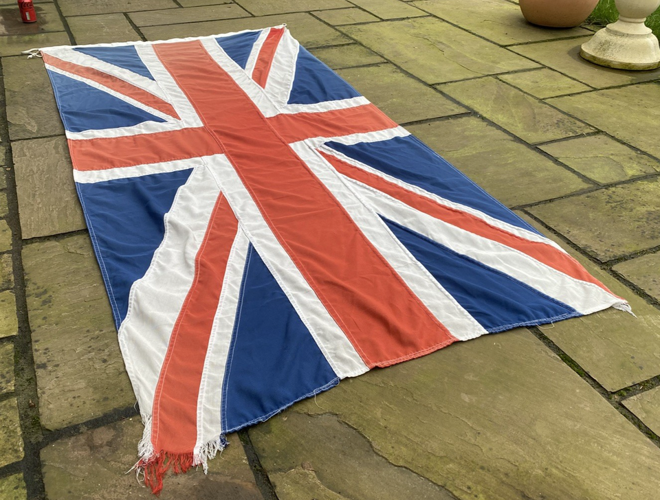 2.5yd Vintage Union Jack Flag X Large 230x115cm Sewn Panels Rope ...