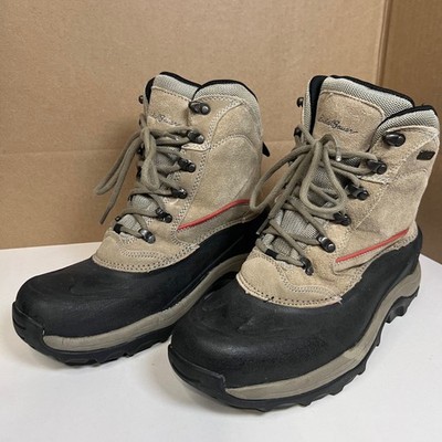 Eddie Bauer Mens Thinsulate Winter Hiking Boots Tan Black Size 9