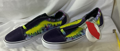 VANS Off the Wall Tie Die US Men's 11 Purple/ Yellow w/Tags Low Top Skater Shoes