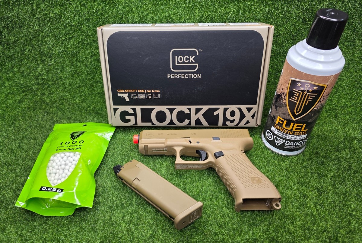 Umarex Glock 19X 6mm GBB Green Gas Airsoft Pistol 300FPS, COYOTE