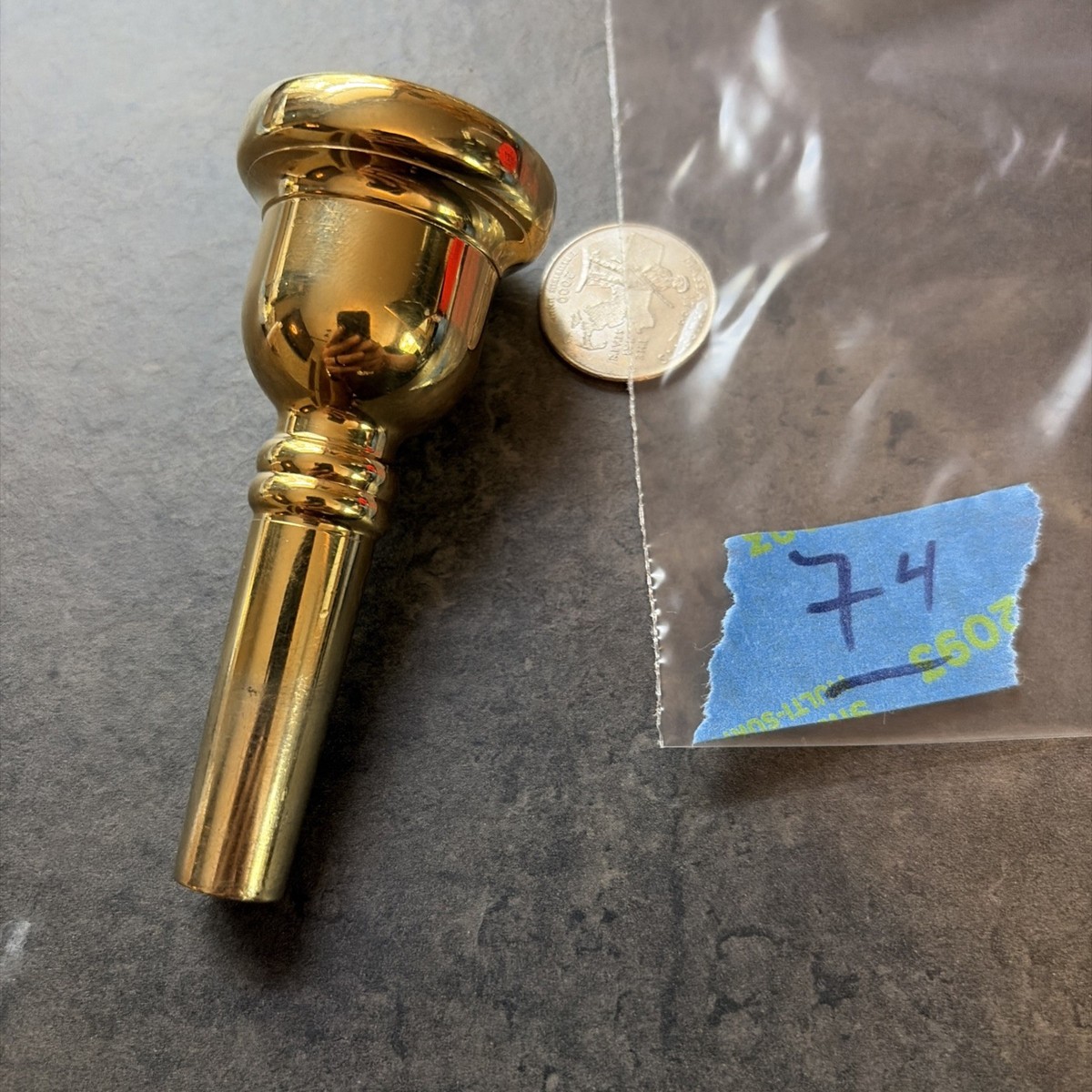 Schilke 58 Bass Trombone Mouthpiece Large Shank. Gold Plated. Used