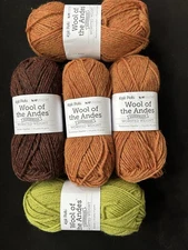 Lot of 5: Knit Picks Wool of the Andes 100% Peruvian Superwash Wool yarn