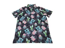 Sunday Swagger Cactus Floral Polo Shirt Men's Small Pattern AOP Performance Golf