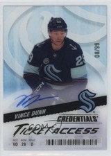 2024-25 Upper Deck Credentials Acetate Ticket Access 8/99 Vince Dunn Auto 4z8