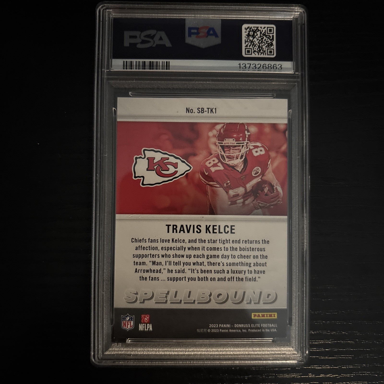 !!PSA 10!!  2023 Donruss Elite #SB-TK Travis Kelce Spellbound /349 SET PSA 8-10 view 3