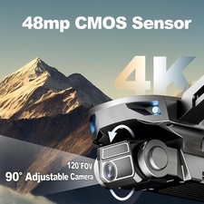 4K Camera Drone Foldable GPS WiFi Brushless Motor 2×25 Mins Beginner Quadcopter 3