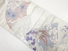 7523167: JAPANESE KIMONO JAPANESE FUKURO OBI / WOVEN WISTERIA UME