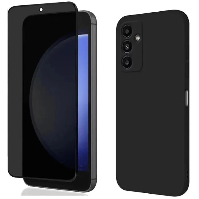 EF.GLOBE-TRADING Coque Etui Housse + Verre Trempé Anti Espion pour Samsung Galaxy S25 S24 S23 FE