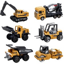 Construction Trucks Vehicles, 6Pcs Die-cast Construction Toys Set, Toys for Boys