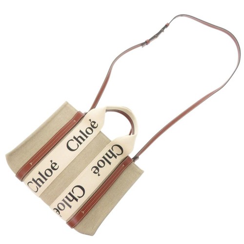 Borsa CHLOE: Borsa piccola in legno 2WAY beige W26H20,5D6,5 cm con cinturino; - Foto 7 di 10