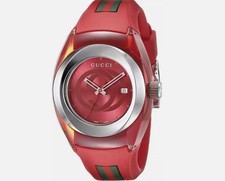 New Gucci Sync L Women's Red Dial Rubber Strap Watch - YA137303 Quartz watch