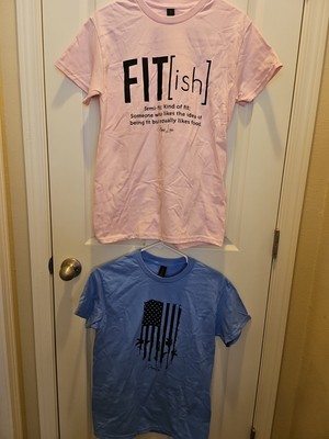 NEW Piper Lou FIT{ish} Pink & American flag T-Shirts Women Small Canvas Vintage