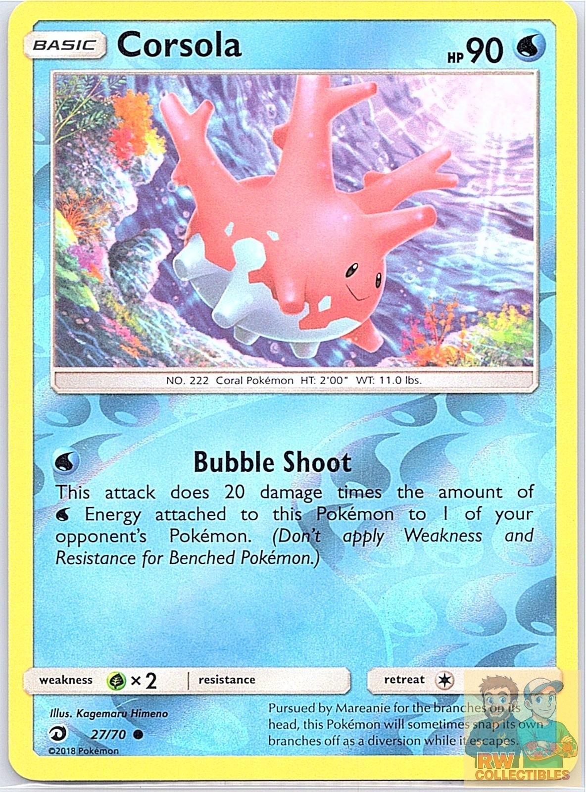 Corsola 27/70 Common Dragon Majesty Pokemon Reverse Holo Near Mint