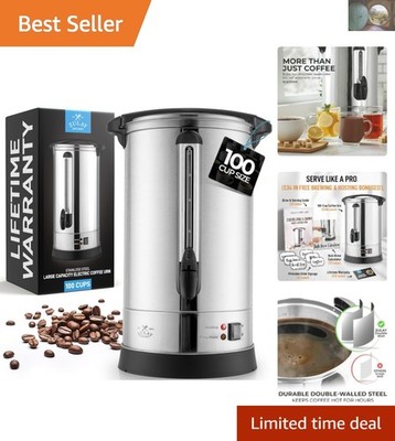 Heavy-Duty 100 Cup Coffee Urn - Perfect for Tea and Events | Zulay  Guarantee | eBay
