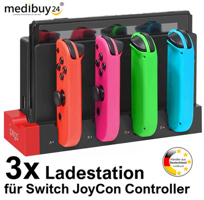 Nintendo Switch 4in1 Joy-Con Ladestation Ladedock Controller Ladegerät Charger 