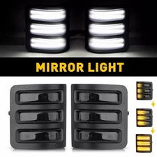 Sequential 2X LED Side Light Mirror Signal Amber White For Ford 2013-2014 F-150