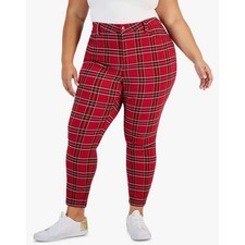 Tommy Hilfiger Tribeca Skinny Plaid Pants Size 16W Stretch Premium