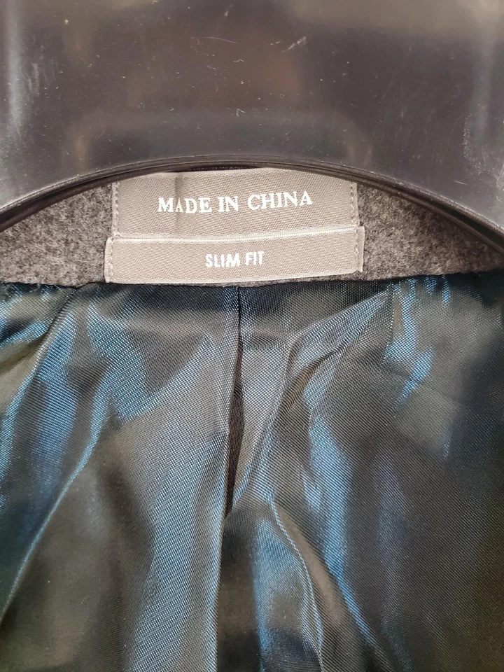 Michael Kors Coat Men's 38R Grey Ghent Slim Fit Stretch Wool Blend Overcoat - Image 4 of 4