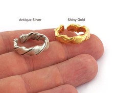 Band Twist Ring Adjustable Raw brass, Antique silver, Gold plated Brass 2701
