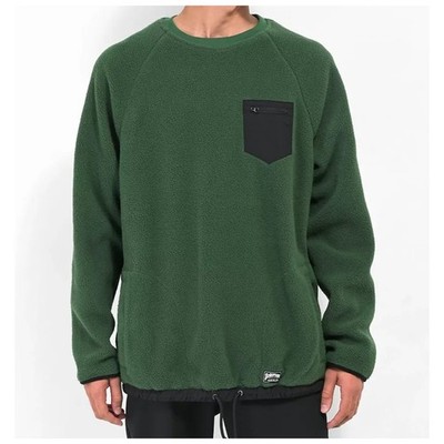 Paterson Cozy Pullover Fleece Men's Sz S Dark Green Lined Long Sleeve Gorpcore