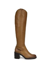 FRANCO SARTO Womens Brown Kiana Round Toe Block Heel Leather Boots 6.5 M