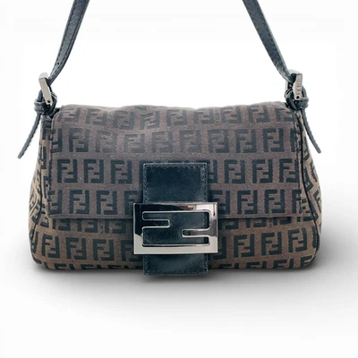 Auth FENDI Zucchino Canvas Mamma Ladies Handbag SKC073 - Photo 1/4