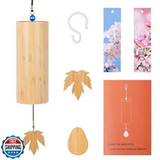 Deekec Bamboo Wind Chimes for Outdoors Meditation Zen Windchime Memorial Wind
