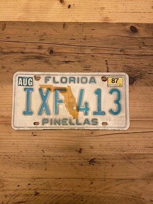 Oldtimer Florida 1987 US Car Nummernschild IXF 413